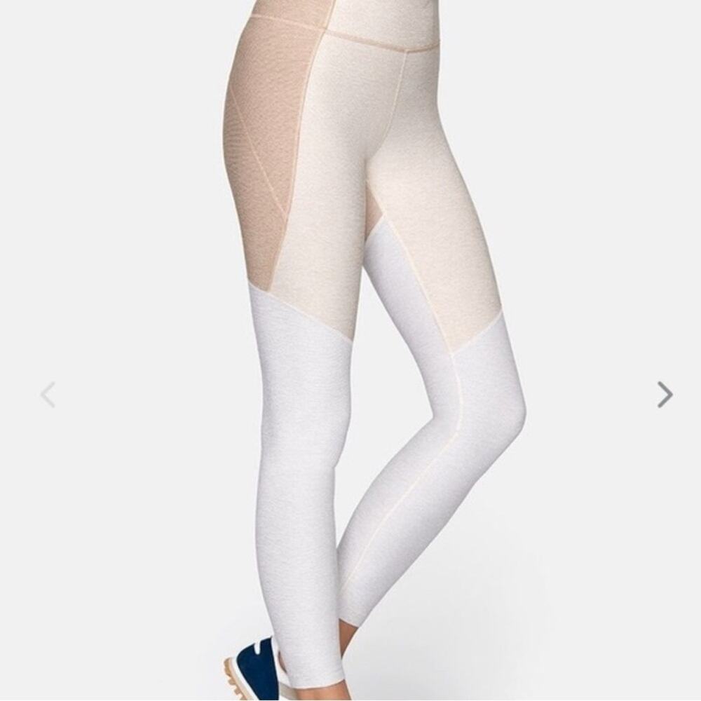 Outdoor Voices 7/8 Tri-Tone Leggings Desert/Oatmeal/Cloud Small